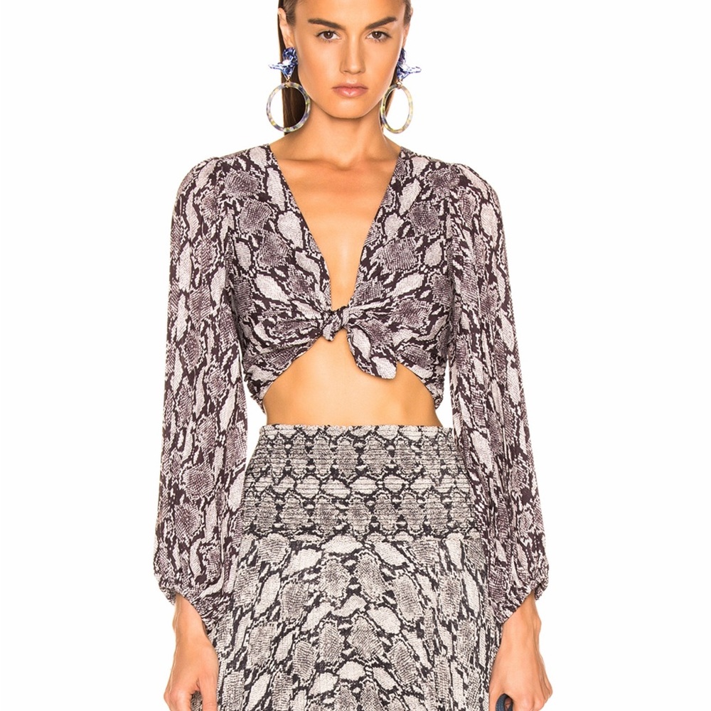 A.L.C. Black and Gray Snakeskin Blouse